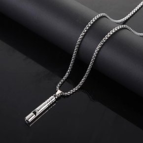 호루라기 목걸이 호신용 펜던트 여자 스텐 실버 휘슬 체인