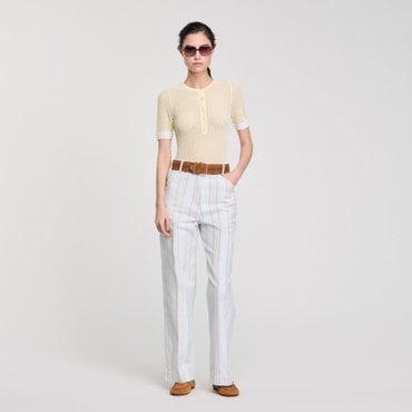 산드로 [25SS 시즌오프 30%] 시스루 레이스 포인트 탑 SF25S3FRP1453