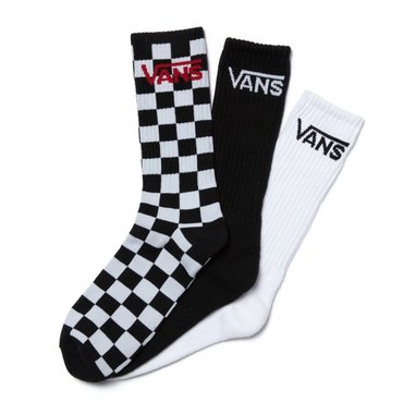 반스 기본 로고 양말 3개세트 VANS CLASSIC CREW SOCKS 체크,블랙,화이트 /  VN000XRZ95Y