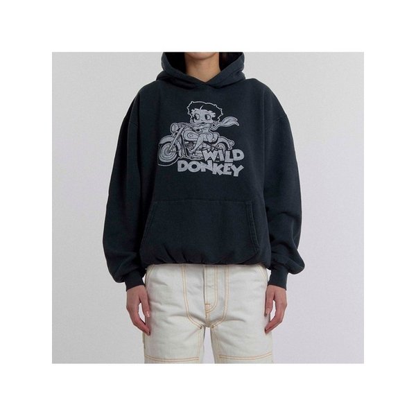 [와일드 동키] FW25 공용 베티 바이크 후디 FC BETTY BIKE DYED OLD BLACK
