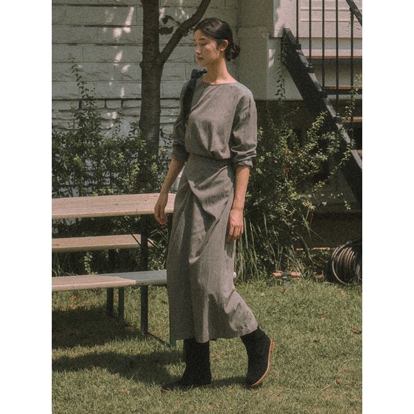 [단독]DERPI TWIST STRAP DRESS_KHAKI