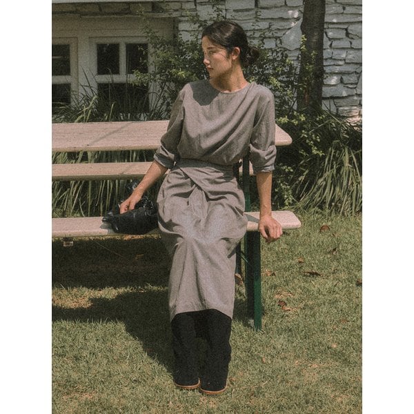 [단독]DERPI TWIST STRAP DRESS_KHAKI