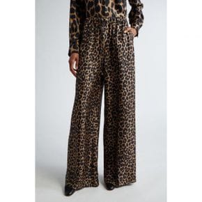 4878922 Max Mara Ghinea Leopard Print Silk Wide Leg Pants 95996442