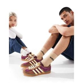 5258701 adidas Gazelle Indoor sneakers in maroon and yellow