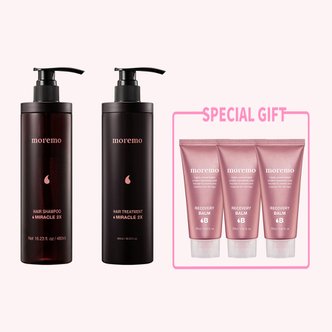 모레모 미라클 2X 샴푸&트리트먼트 480ML 듀오세트 + 리커버리밤 20ML*3개 증정