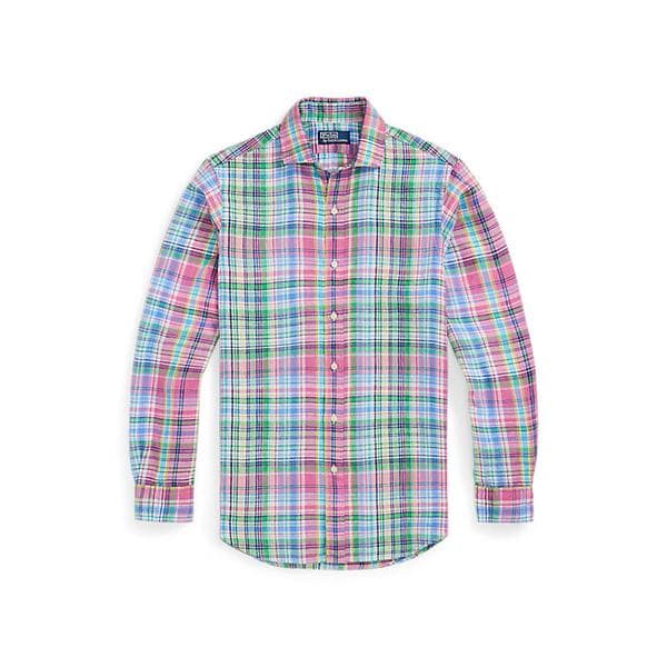 남성 클래식핏 플래드 슬러브 리넨 셔츠(MNPOWOV16824872650)