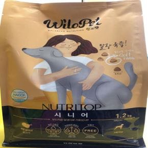 애완용품 윌로펫 뉴트리탑 시니어 강아지도그 반려견사료 1.2kg