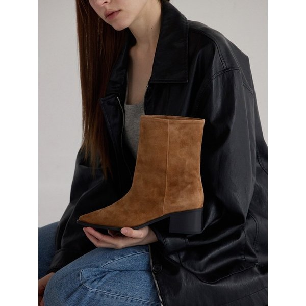 simple western ankle boots suede brown