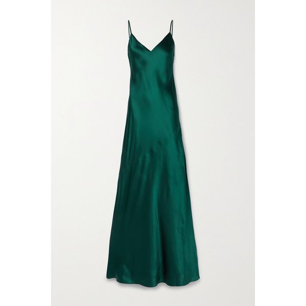 라장스 세리타 실크 새틴 맥시 드레스 그린 1647597298729219