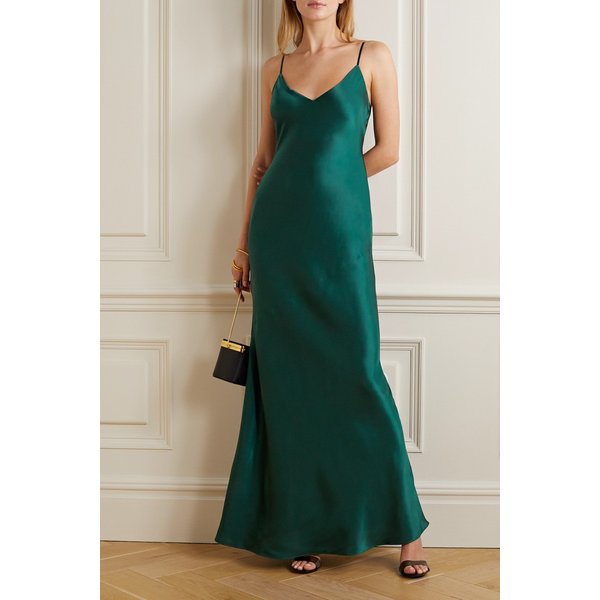 라장스 세리타 실크 새틴 맥시 드레스 그린 1647597298729219