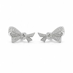 925Silver 럭셔리 리본 큐빅 귀걸이 OPHEE1624
