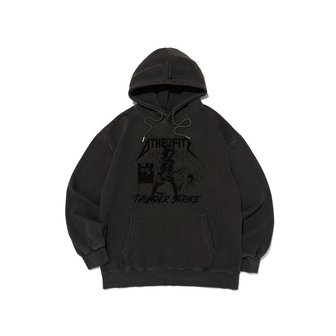 아더피츠 썬더 스트라이크 피그먼트 후드티셔츠 (차콜)