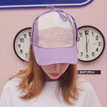 로라로라 (CH-19102) COLOR BLOCK CAMP CAP LAVENDER