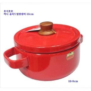 [BF12] 후지호로 인덕션 냄비 18cm 곰솥 찌개 법랑 레드