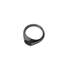 [BLACK] SIGNET SERIES FLAT RING 5