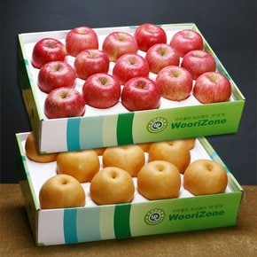 [바로배송]사과+배 혼합세트 12.5kg(특품 사과15+배11과내외)/맛있는 과일선물로 짱!
