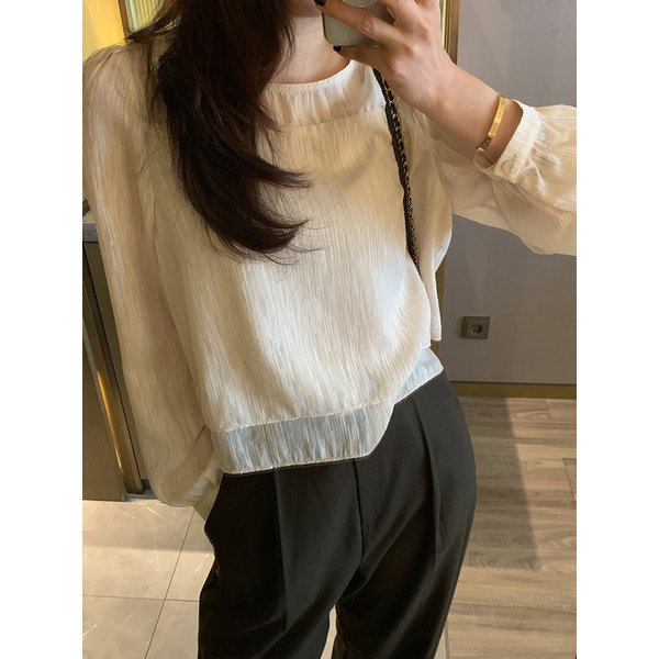 페더리 무드 레이어드 블라우스_CREAM BEIGE