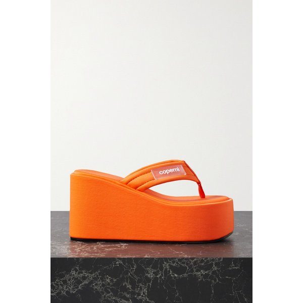 Webbing Wedge Flip Flops 오렌지 1647597285518328