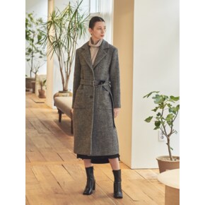 3 BUTTON SINGLE BELTED COAT_BLACK