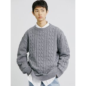 FTTS CHAIN CABLE SWEATER GREY
