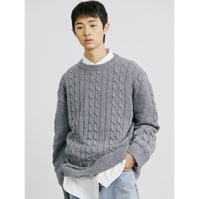 FTTS CHAIN CABLE SWEATER GREY