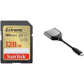 영국 샌디스크 sd카드 SanDisk Extreme 128GB UHSI SDXC card RescuePRO Deluxe with the USB Ty