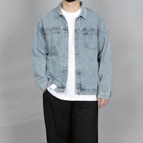 WKD 남자 볼드 라인 데님 트러커 자켓