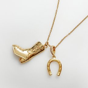 Cowgirl Boots Necklace (Gold)