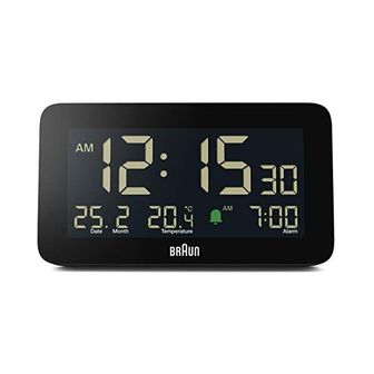 BRAUN 독일 브라운 탁상시계 Braun BC10B 디지털 Alarm Clock with Date Month and Temperature Displa