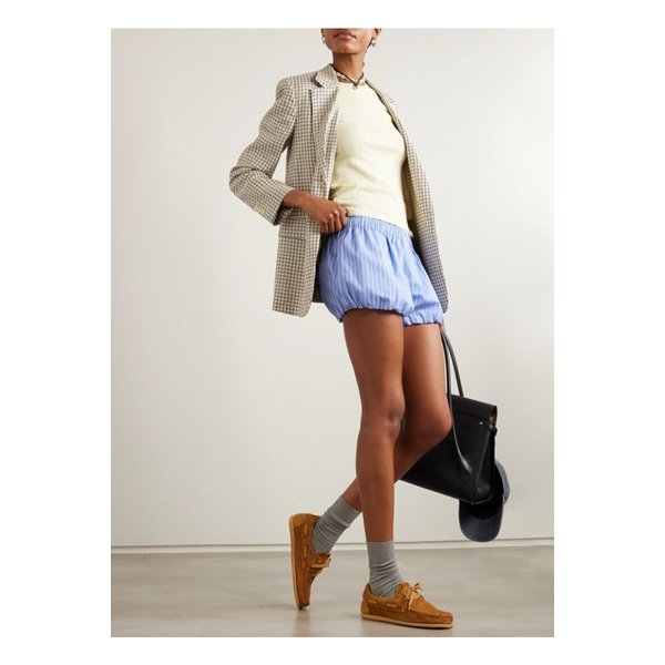 개더 스트라이프 코튼 포플린 쇼츠 블루 46376663162861399