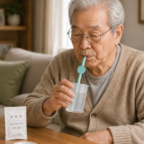 어르신용 부드러운 봄봄 실리콘빨대 4P 케이스세트 재사용 빨대 병원 요양원 필수 실버용품