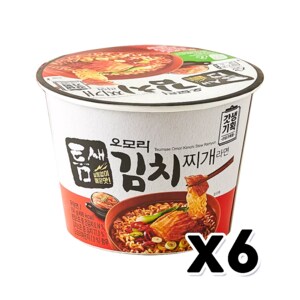  틈새 오모리 김치찌개라면 용기면 큰컵 150g x 6개