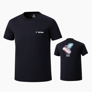 빅터 티셔츠 남녀공용 배드민턴상의 블랙 V241RT-5347U