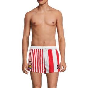 3415753 diesel 디젤 Caybay Striped Swim Shorts - RED