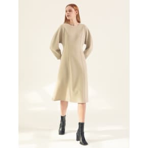 Balloon Sleeve Dress_Beige