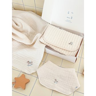 올포홈 [출산선물]디어포니 아기 턱받이 블랭킷 헤드타올 SET