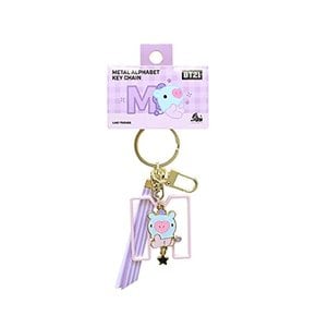 BT21 BTS 베이비 (MANG) (공식) 메탈리 알파벳 키체인 키체인 키링 라인프렌즈