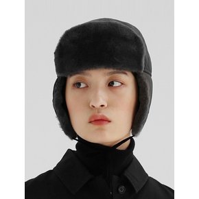 FLIGHT RABBIT HAT / FUR / CHARCOAL