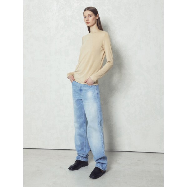 CUTTING LONG SLEEVE T-SHIRT_BEIGE