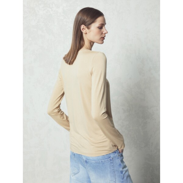 CUTTING LONG SLEEVE T-SHIRT_BEIGE