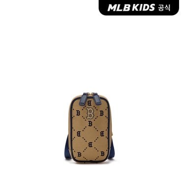 MLB키즈 (공식)24N 다이아 모노그램 핸드폰 크로스백 BOS (Beige)