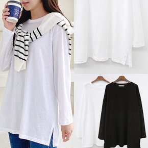 빅사이즈여성의류 베이직트임박스핏긴팔티 A591H310  큰옷_P360403641