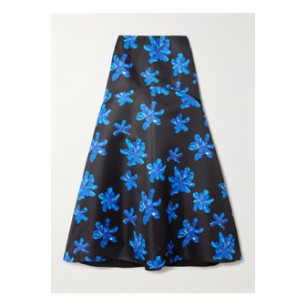 에밀리아 윅스테드(Emilia Wickstead) 에밀리아 윅스테드 타밀라 플로럴 프린트 파유 맥시 스커트 네이비 46376663162904902