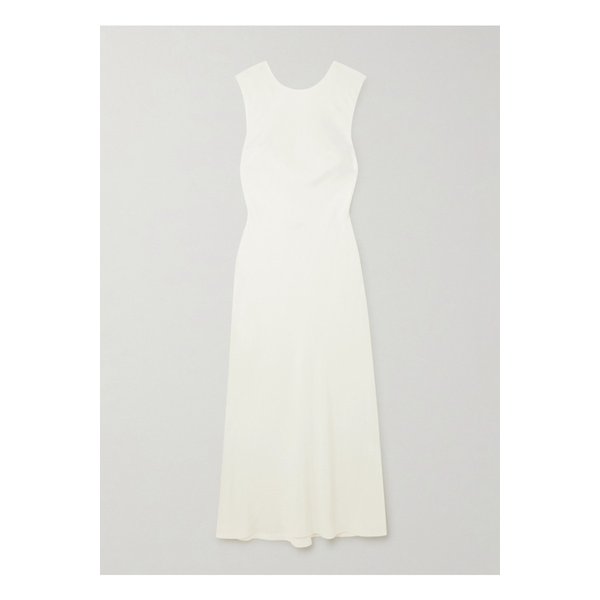 세인트 아그니 오픈 백 트윌 맥시 드레스 화이트 1647597333454848