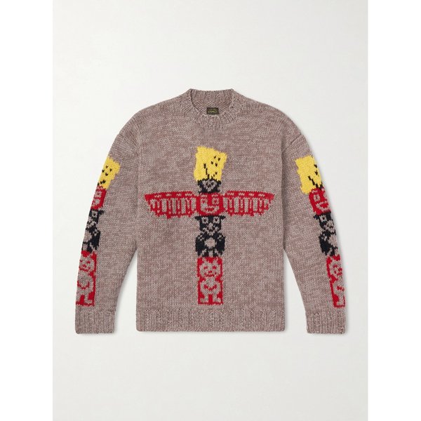 펙키시 토템 폴 인타르시아 울 스웨터 46376663162925217