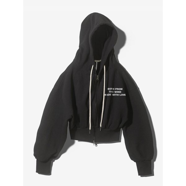 MWL CROP HOODED ZIPUP - BLACK