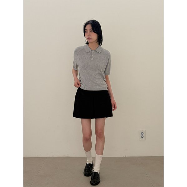 Silk Blend Collar Knit_Gray