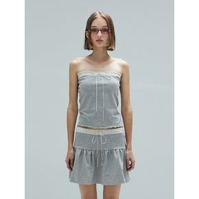 LYRA LACE TUBE TOP - GREY