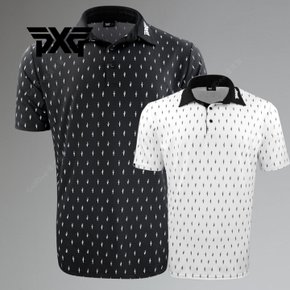 PXG 남성골프웨어 검정색 흰색 폴로 반팔티셔츠 SHORT SLEEVE CACTUS POL