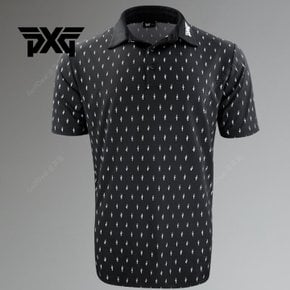 PXG 남성골프웨어 검정색 흰색 폴로 반팔티셔츠 SHORT SLEEVE CACTUS POL